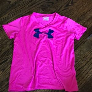 Pink under armor workout top
